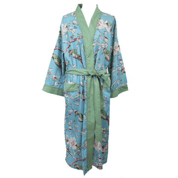 Blue blossom paisley naisten kimono aamutakki Puuvillavaatteet Powell Craft 