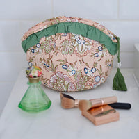 Toilettilaukku - Peach And Green Print Laukut Powell Craft 