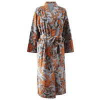 Velvet Grey, Colar & Mustard Floral naisten kimono aamutakki Puuvillavaatteet Powell Craft 