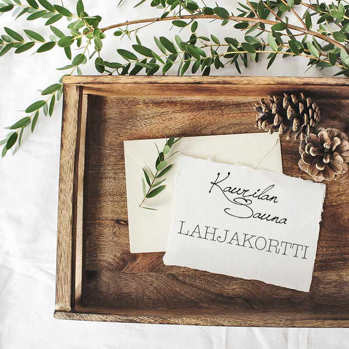 Kaurilan Saunan online-lahjakortti 20€-500€ Digital Gift Card Kaurilan Sauna Gift Card 